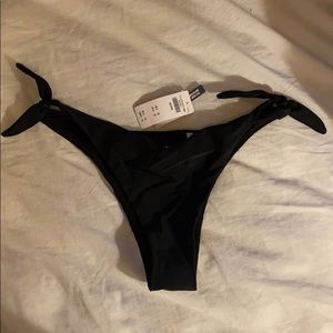 A & F Brazilian High Leg Black Bathing Suit Bottom
